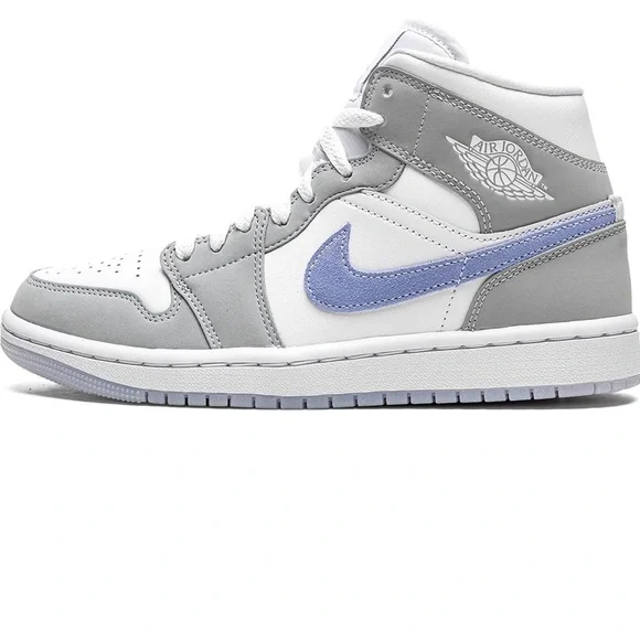 Shoes | Wmns Air Jordan 1 Mid Wolf Grey Aluminum Size Us 9 | Poshmark